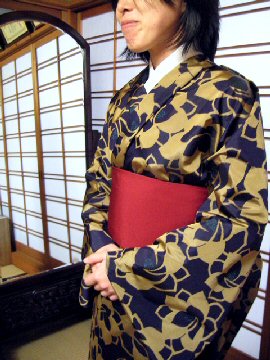銘仙　着物　お仕立サンプル　Ｎｏ．99-4