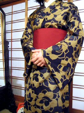 銘仙　着物　お仕立サンプル　Ｎｏ．99-5