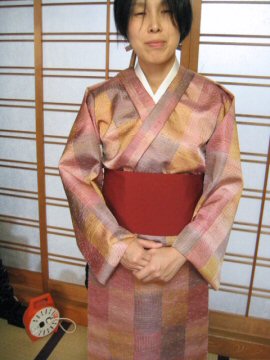 紬 着物 高級西陣織 市松絣 特殊リング紬着物通販【きものＡＣＴ】