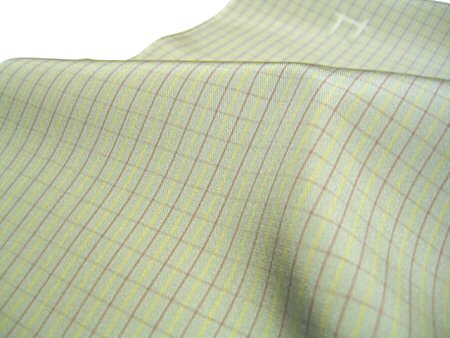 縞 格子　の着物　Ｎｏ．57604 高級西陣織　大人のカジュアル着物