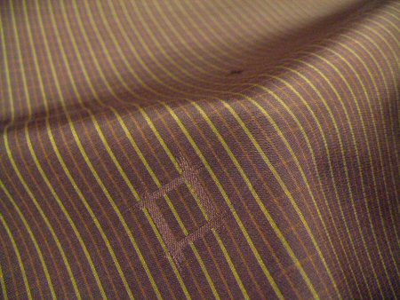 縞 格子　の着物　Ｎｏ．57606 高級西陣織　大人のカジュアル着物