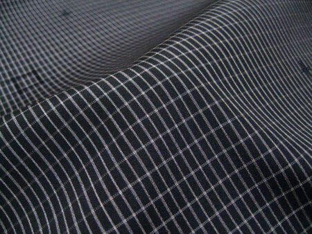 縞 格子　の着物　Ｎｏ．57608 高級西陣織　大人のカジュアル着物