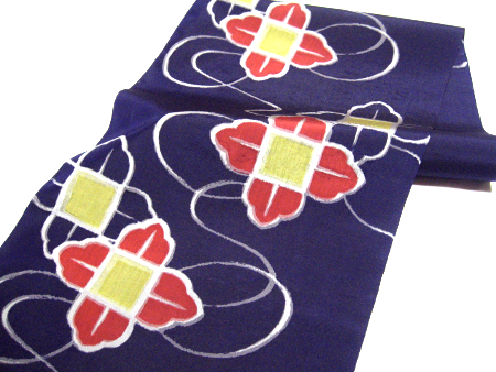 銘仙 着物 反物 花菱の舞 アンティークきもの No.103 画像1