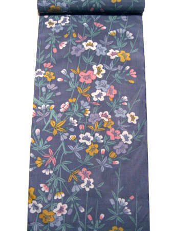 銘仙 着物 反物 洋花 アンティークきもの No.164 画像4