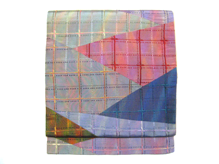 リボン 紬 袋帯 オリジナル創作袋帯　Ｎｏ．35351